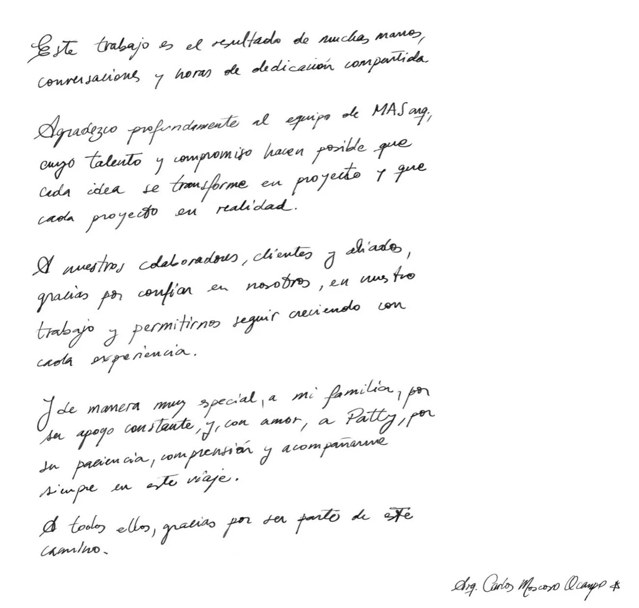 Carta de agradecimiento del estudio